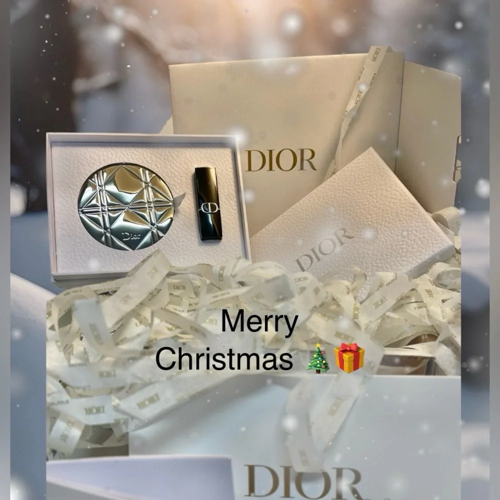 Dior Set Cannage 2x Mirror & Rouge Lipstick (dark pink) 720 New in Box w/tags